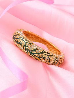 Estele - Gold Plated Fascinating Bracelet with Enamel and Crystals for Women and Girls